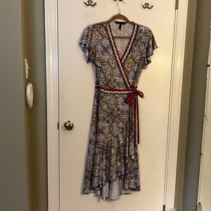 Multi colored wrap dress Medium